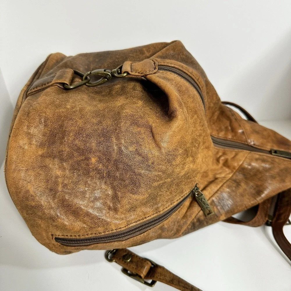 Scully Aero Squadron Vintage Leather Convertible Sling/Backpack Shoulder Bag